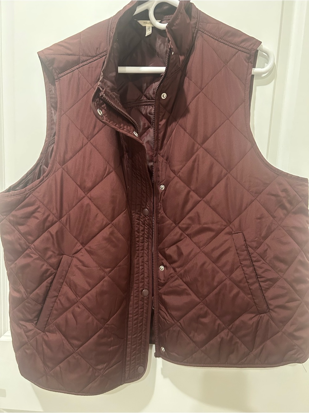 Maurices Quilted Sleeveless Vest in Wine